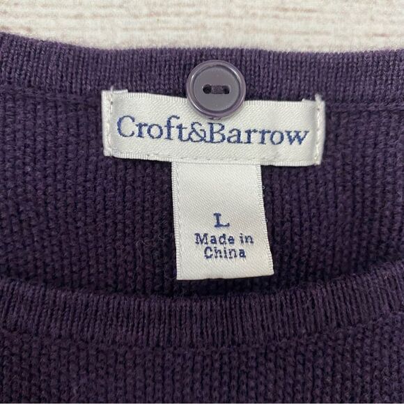 Croft & barrow scoopneck Longsleeve textured sweater sz L women - Picture 6 of 10
